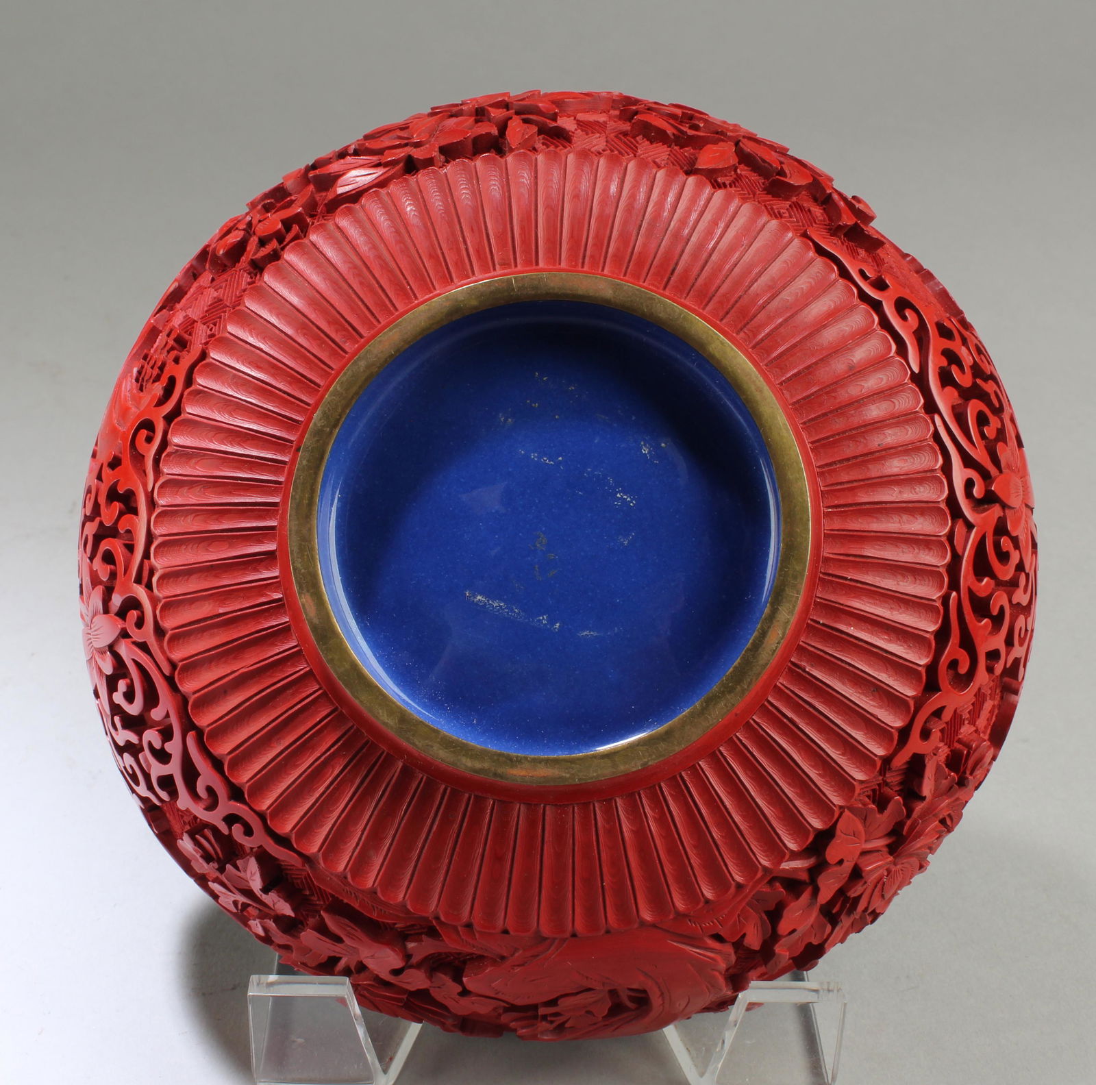 Antique Chinese Cinnabar Lacquer Porcelain Bowl (1 of 3)