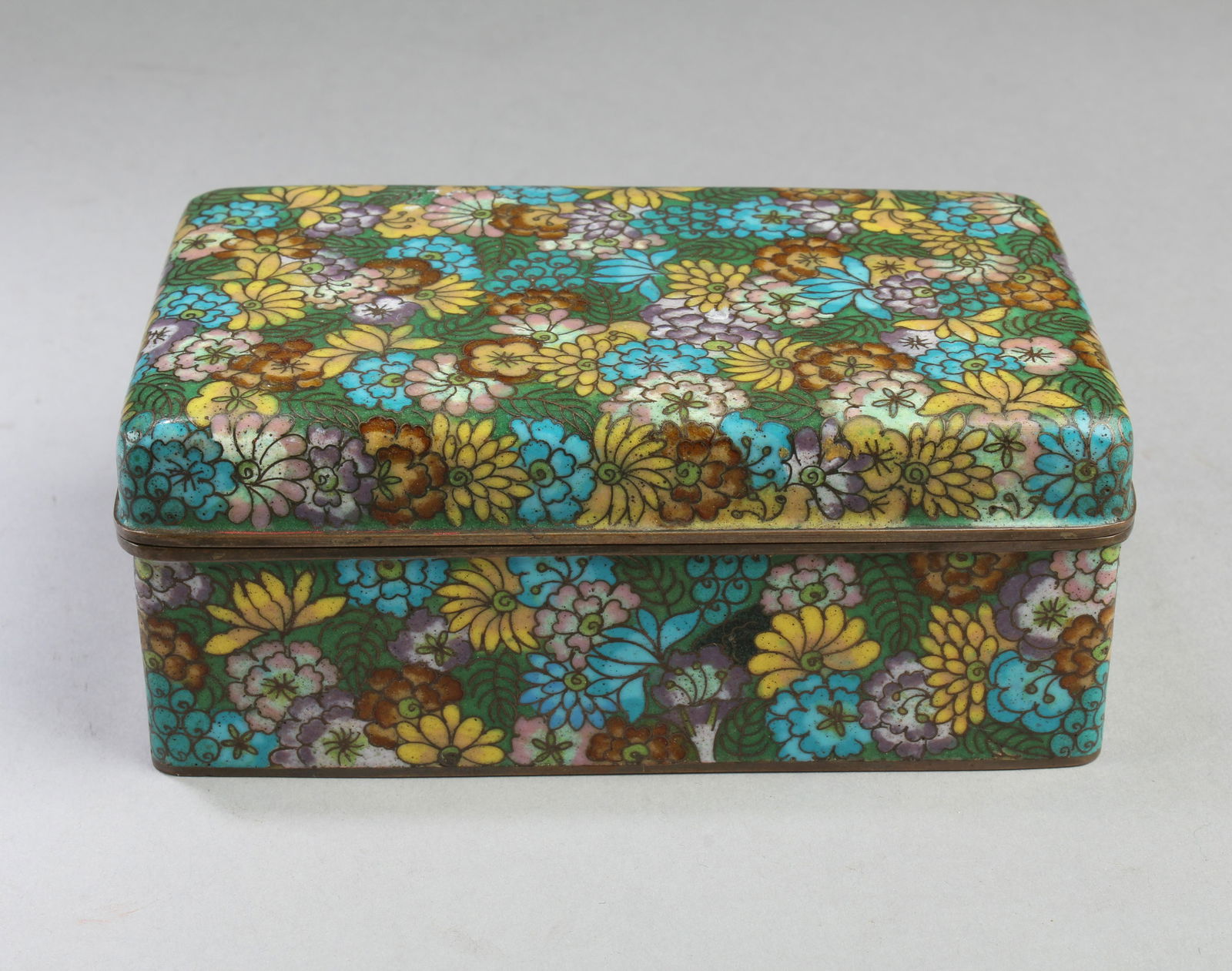 Chinese Rectangular-shaped Cloisonne Container Box (1 of 3)
