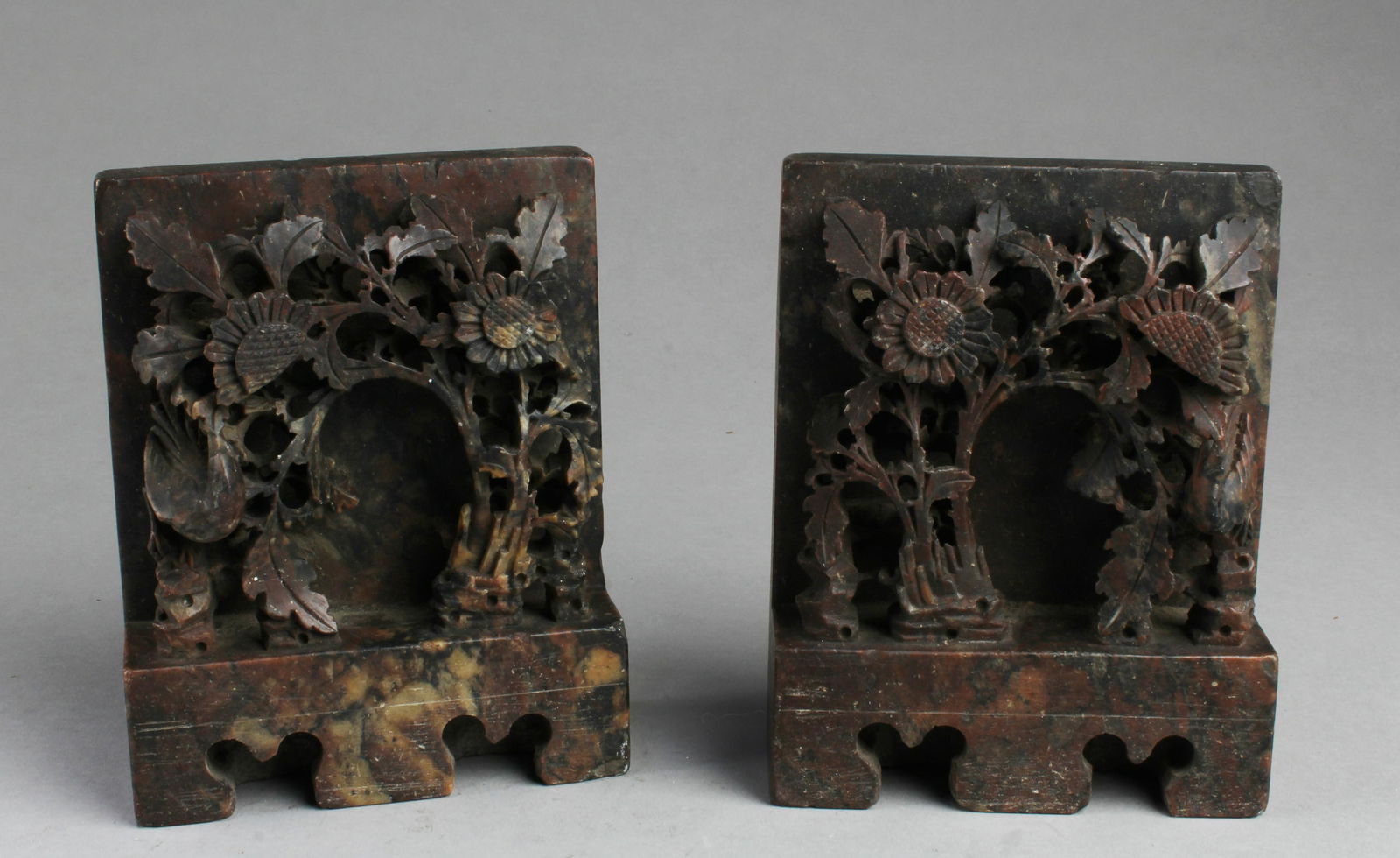 A Pair of Antique Chinese Marble Stone Carved Ornament (1 of 4)