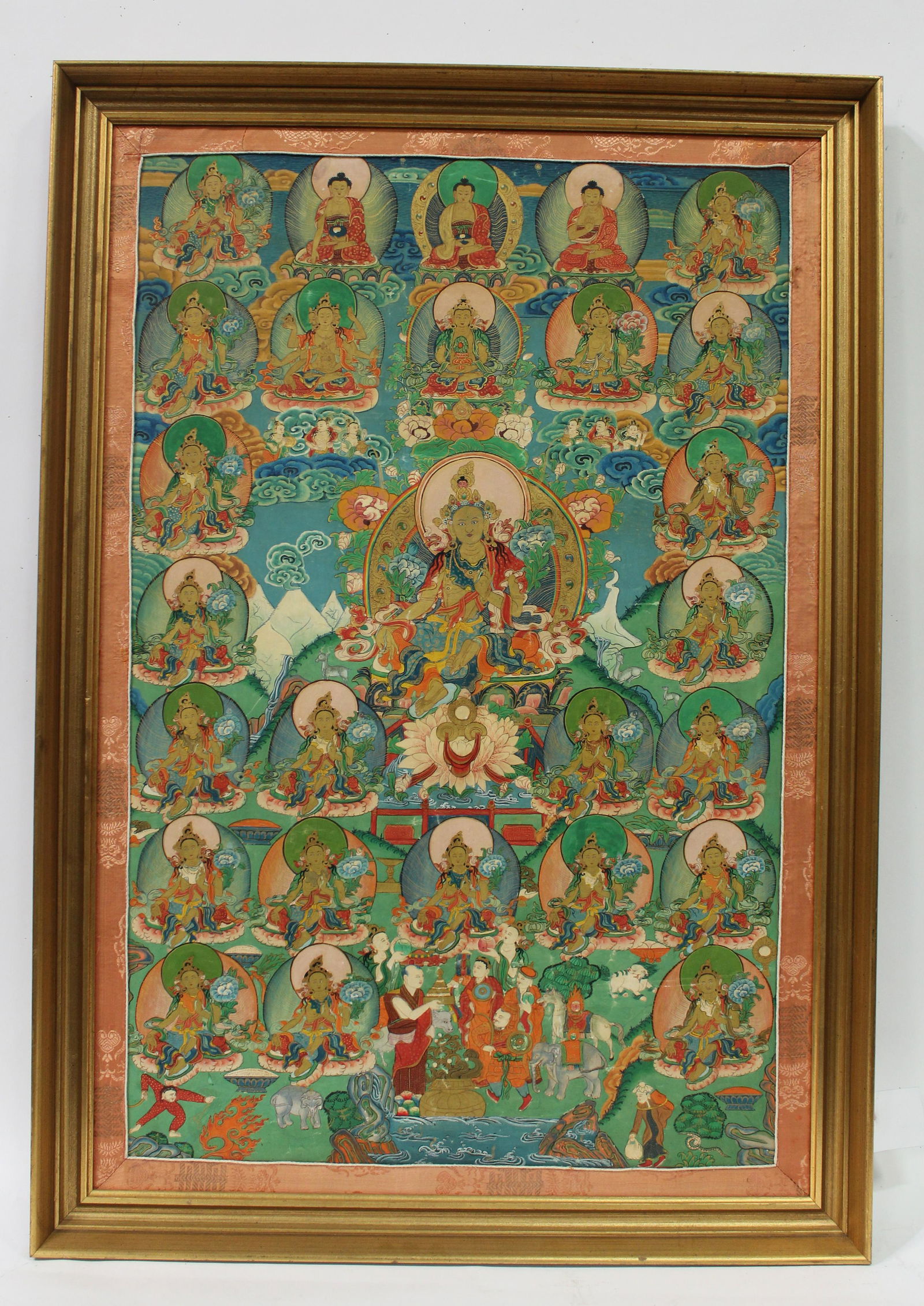 Antique Framed Tibetan Thangka (1 of 2)