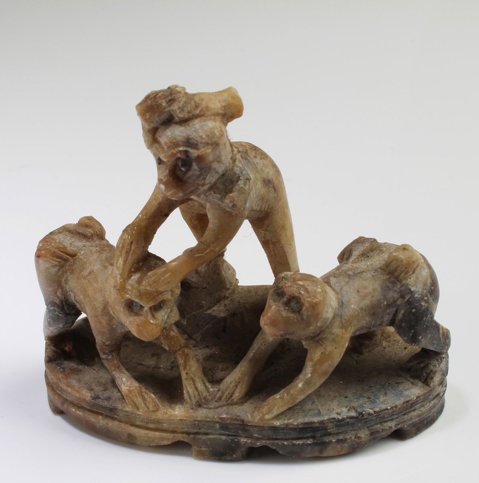 A Carved Soapstone Three Monkey Figurine (1 of 4)