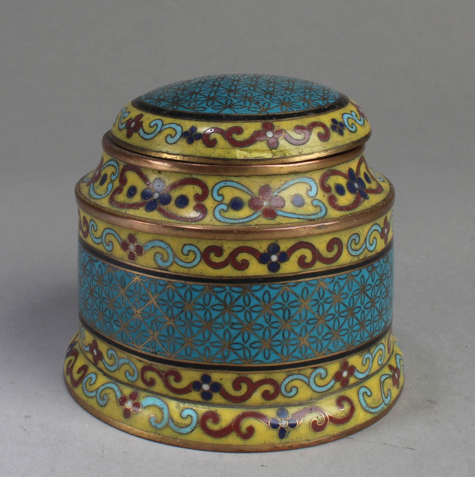 Antique Chinese Cloisonne Powder Container (1 of 6)