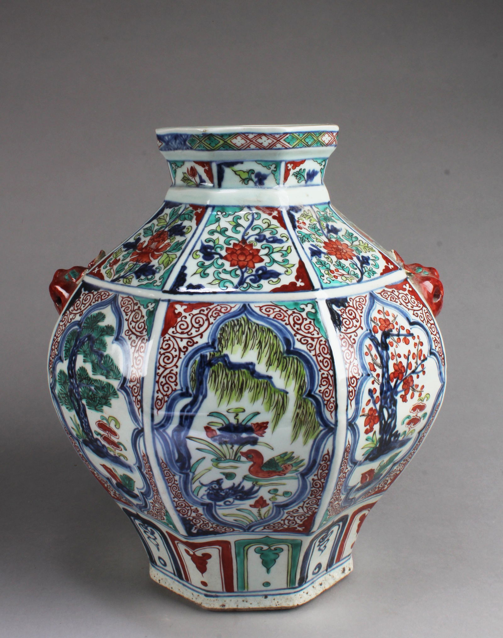 Chinese Polychrome Porcelain Jar (1 of 3)