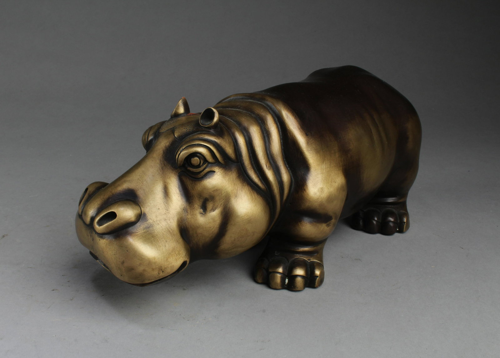 Chinese Bronze Hippopotamus Figurine (1 of 4)
