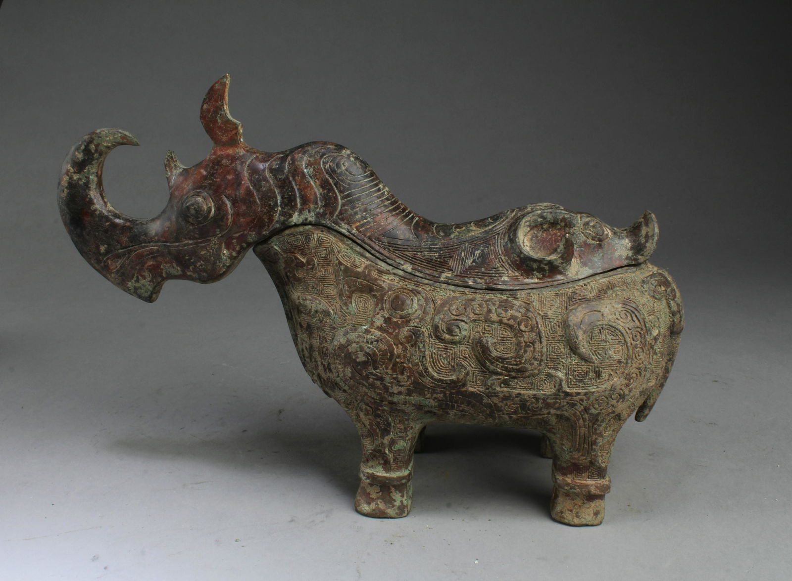 A Bronze Rhinoceros Figurine (1 of 4)