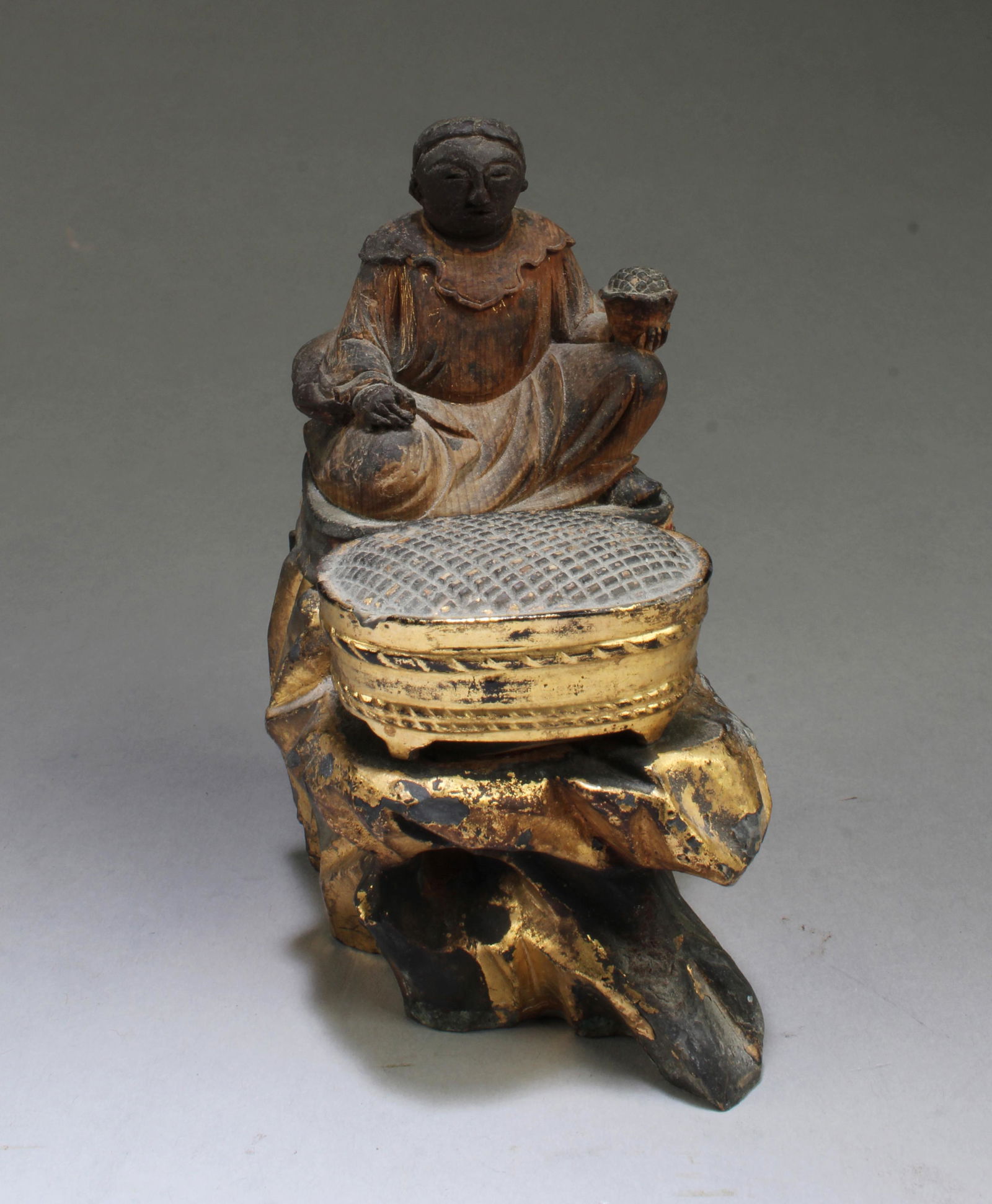 A Carved Wooden Buddha Statue (1 of 5)