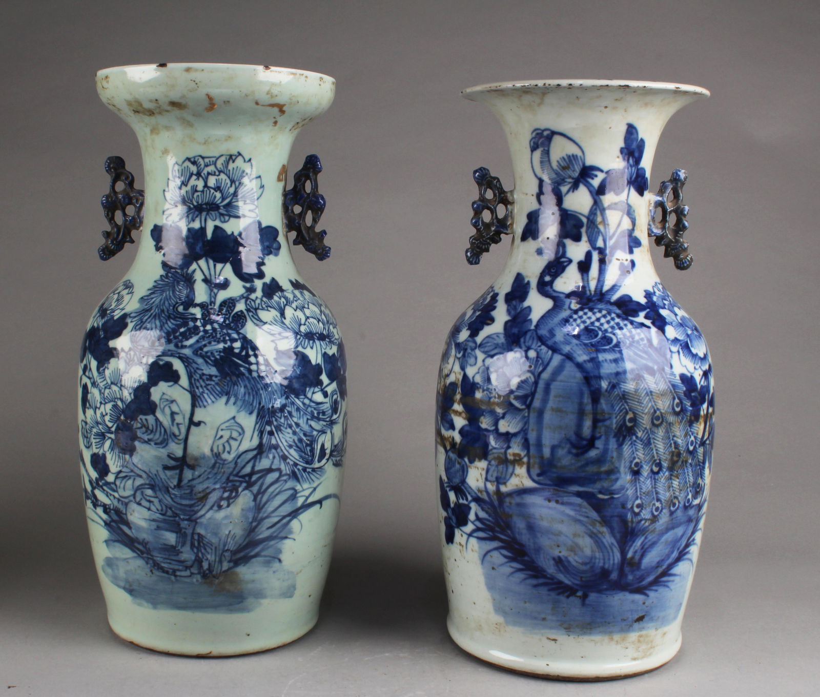 Two Chinese Blue & White Porcelain Vases (1 of 5)