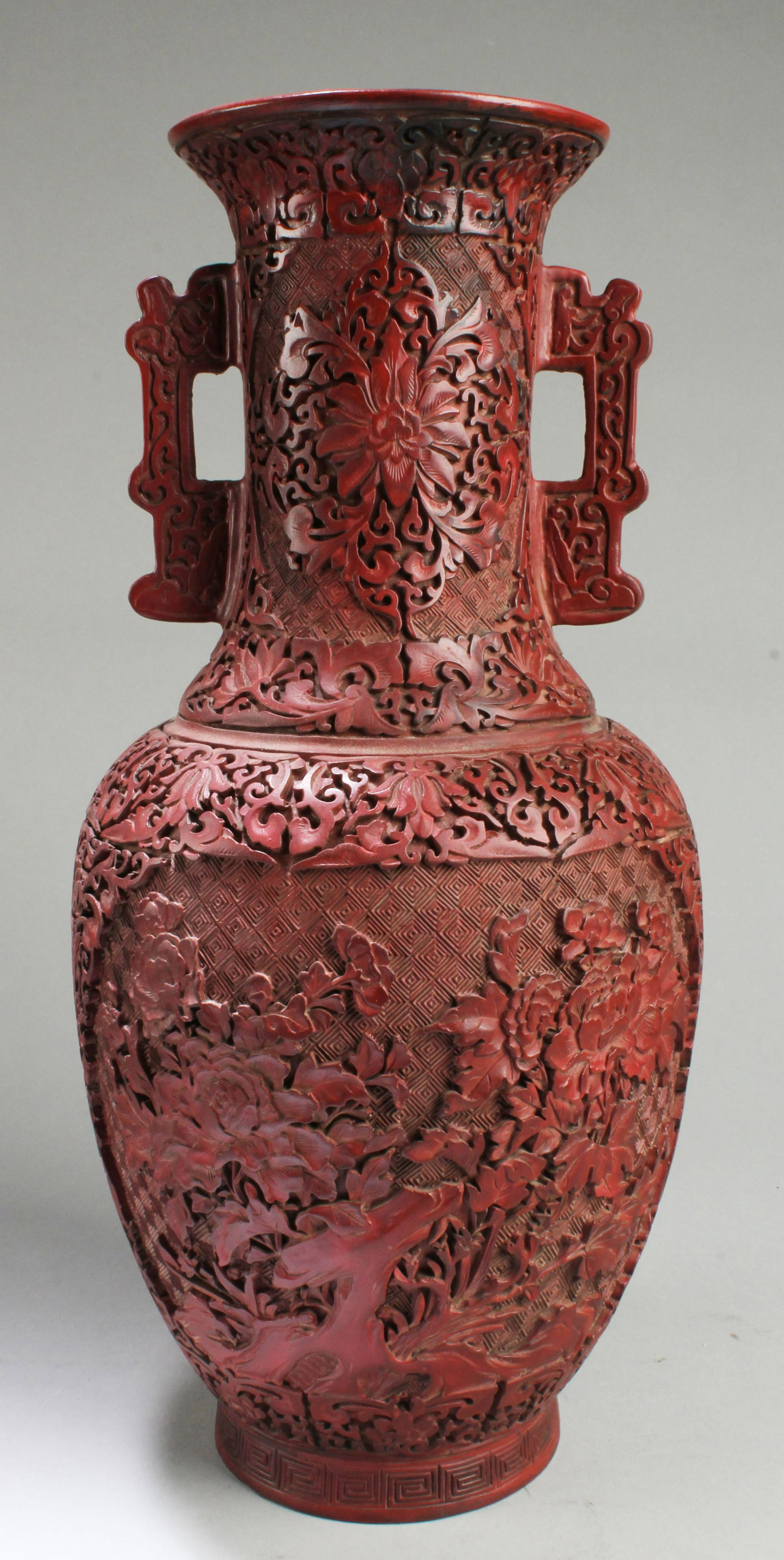 Chinese Cinnabar Lacquer Vase (1 of 5)