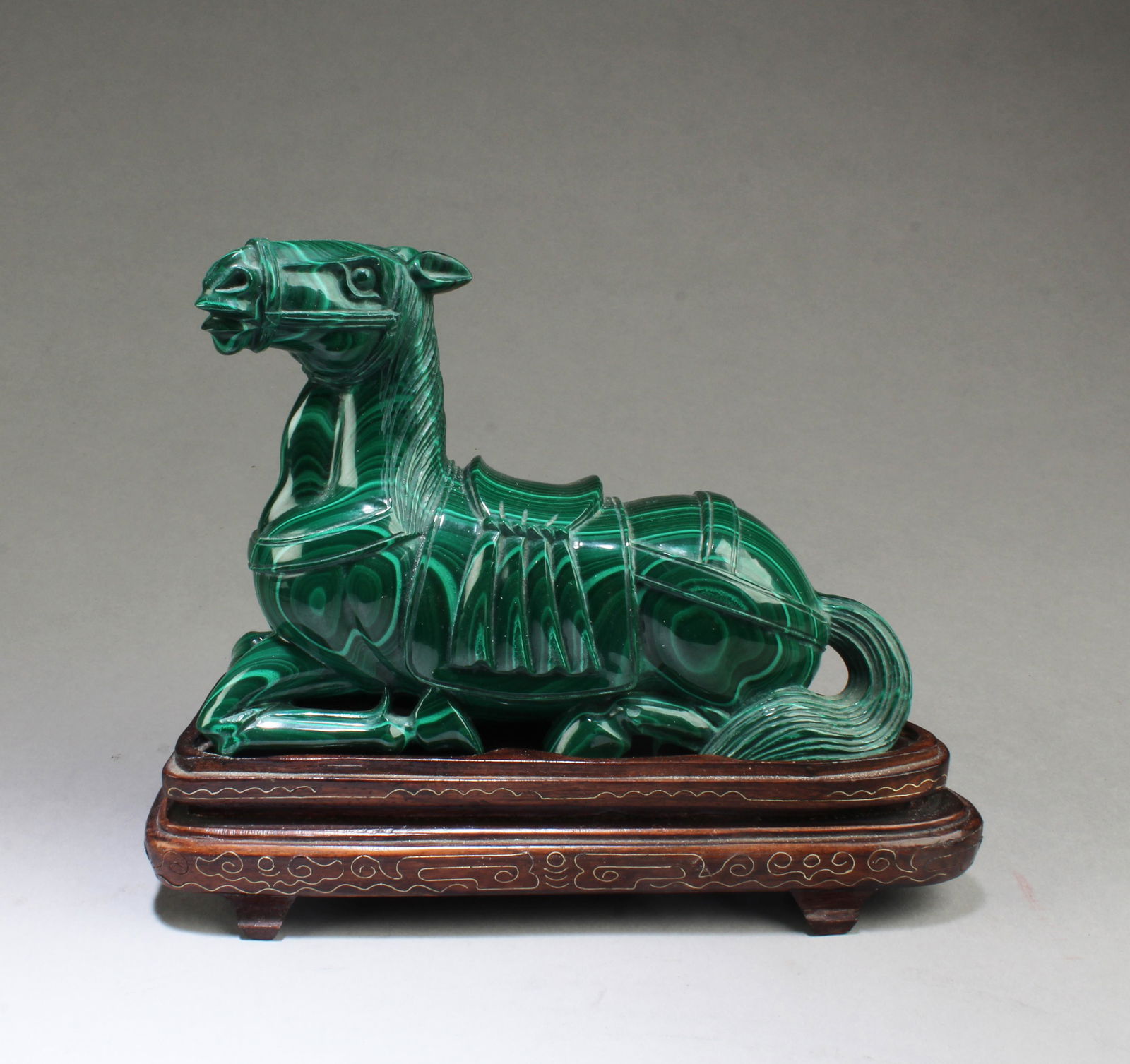 Chinese Carved Malachite Horse Figurine (1 of 4)
