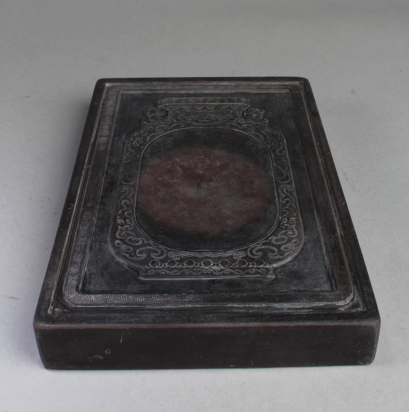 Chinese Inkstone: Chinese Inkstone. 'QianLong 32nd Year in Autumn' at base. Length: 5.5" Height: 9"