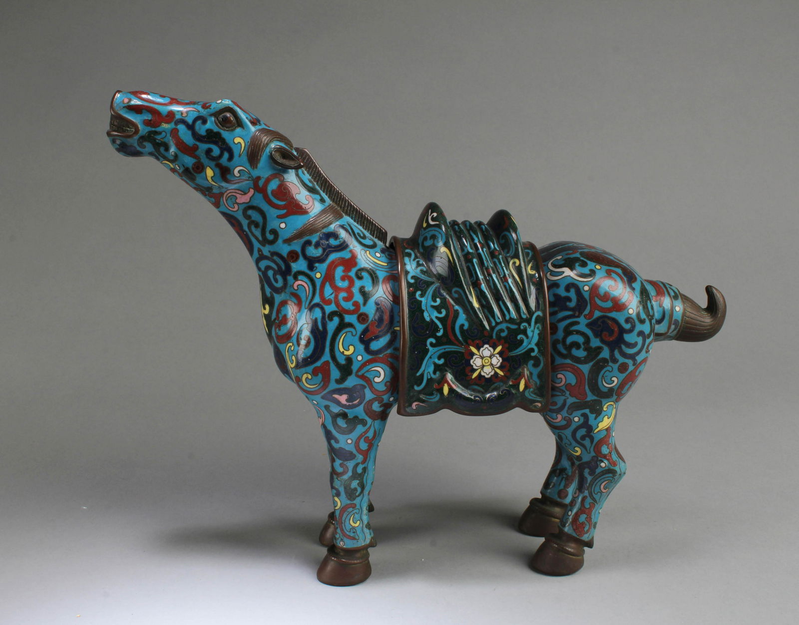 Antique Cloisonne Horse Shaped Container (1 of 5)