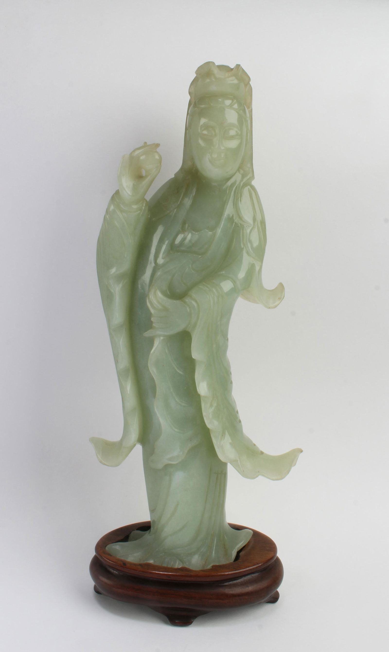 Antique Chinese Jade Carved Maiden Statue (1 of 3)