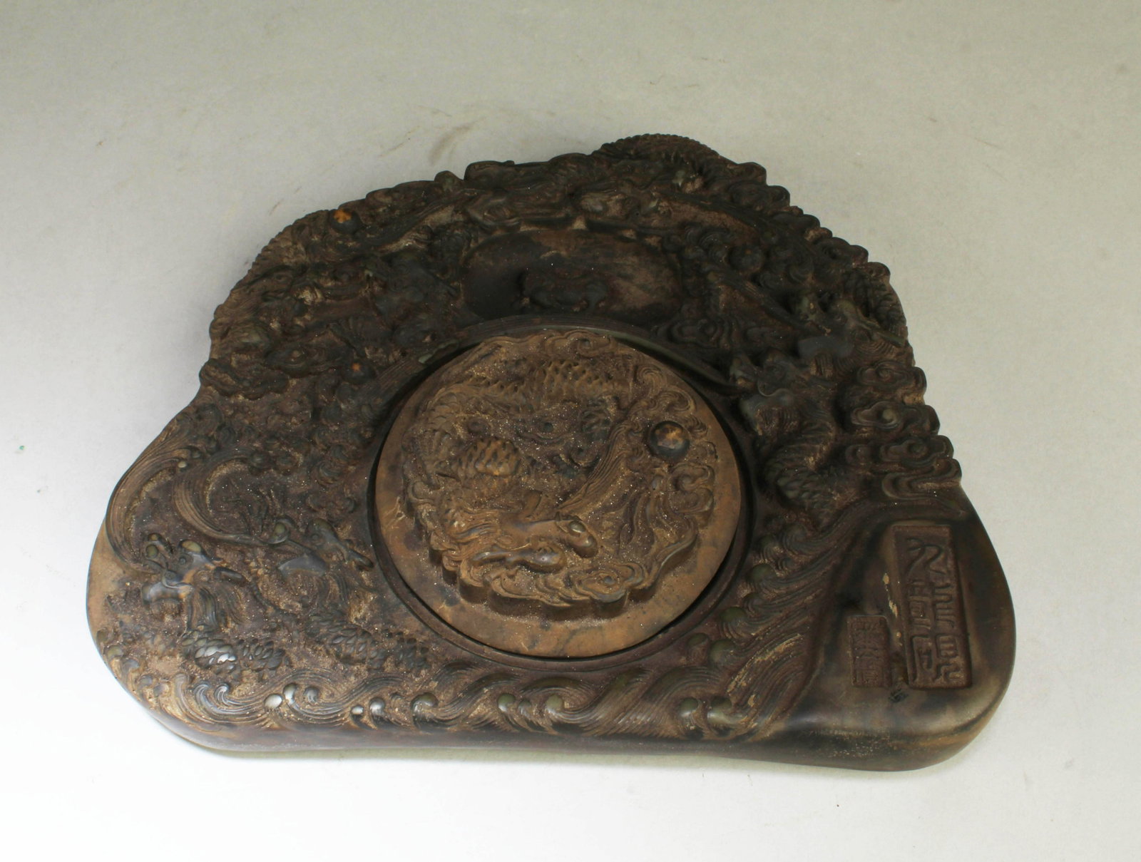 Chinese Inkstone: Chinese Inkstone. Length: 9.5"