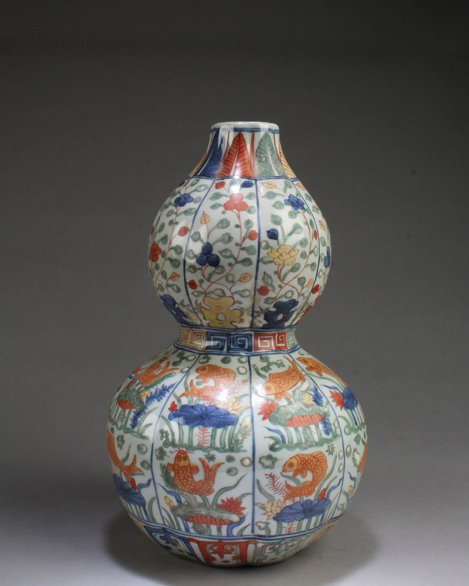 Chinese Polychrome Double Gourd Vase (1 of 5)