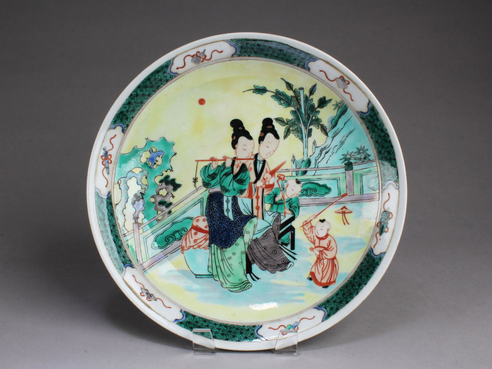 Chinese Famille Verte Porcelain Plate (1 of 2)