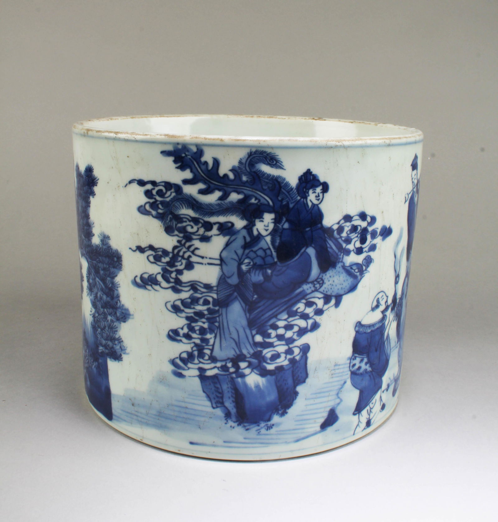 Chinese Blue & White Porcelain Brushpot (1 of 7)