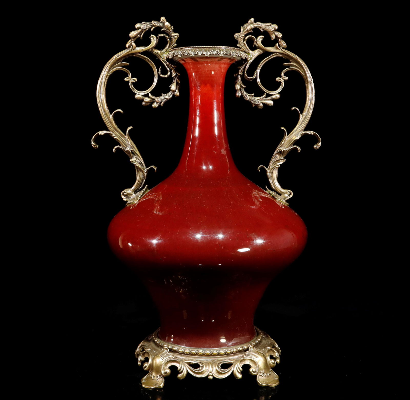 exquisite Copper-Overlaid Red-Glazed Vase (1 of 8)