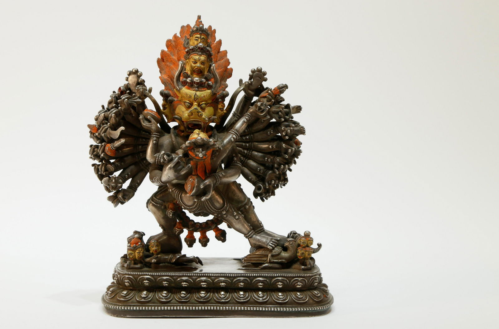 A Silver Tibetan Sculpture Figure of Yamantaka (1 of 9)