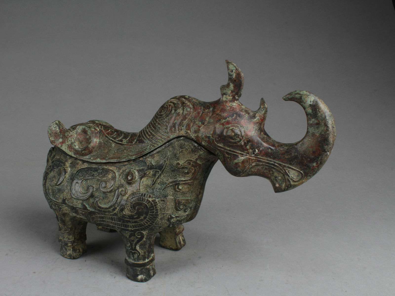 A Bronze Rhinoceros Figurine (1 of 5)