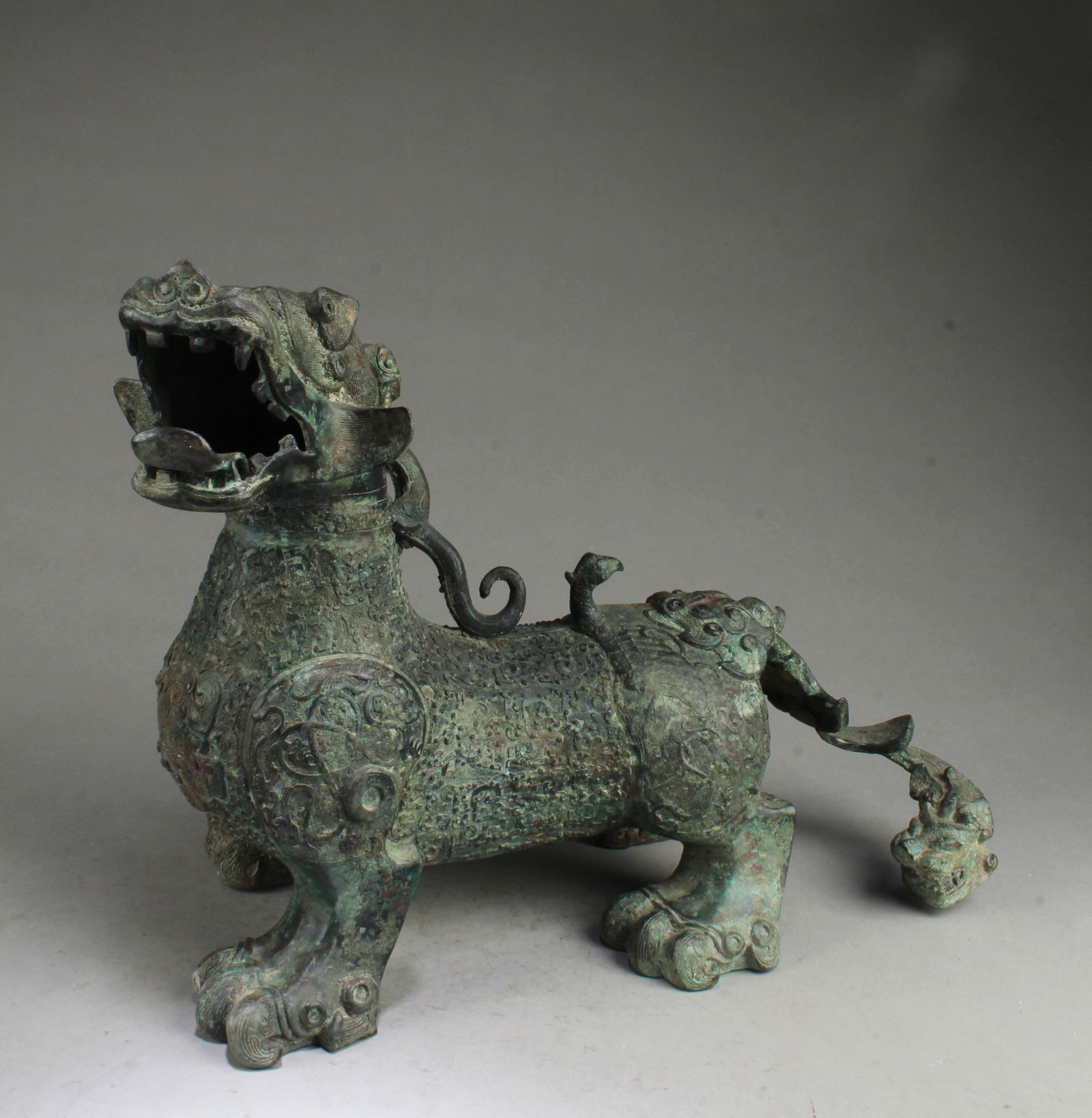 A Bronze Mythical Beast Statue (1 of 4)