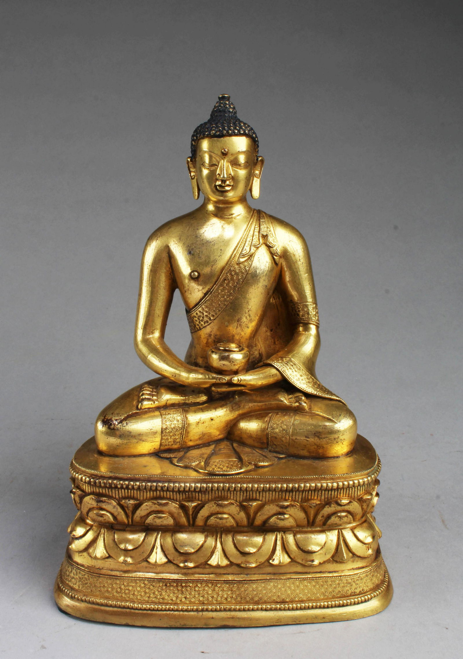 15th C. Chinese Gilt Bronze Seated Buddha Statue (1 of 5)