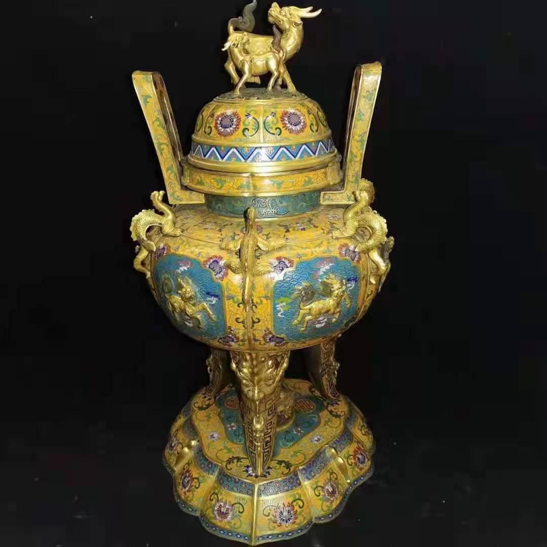A Massive Chinese Cloisonne Incense Burner (1 of 7)