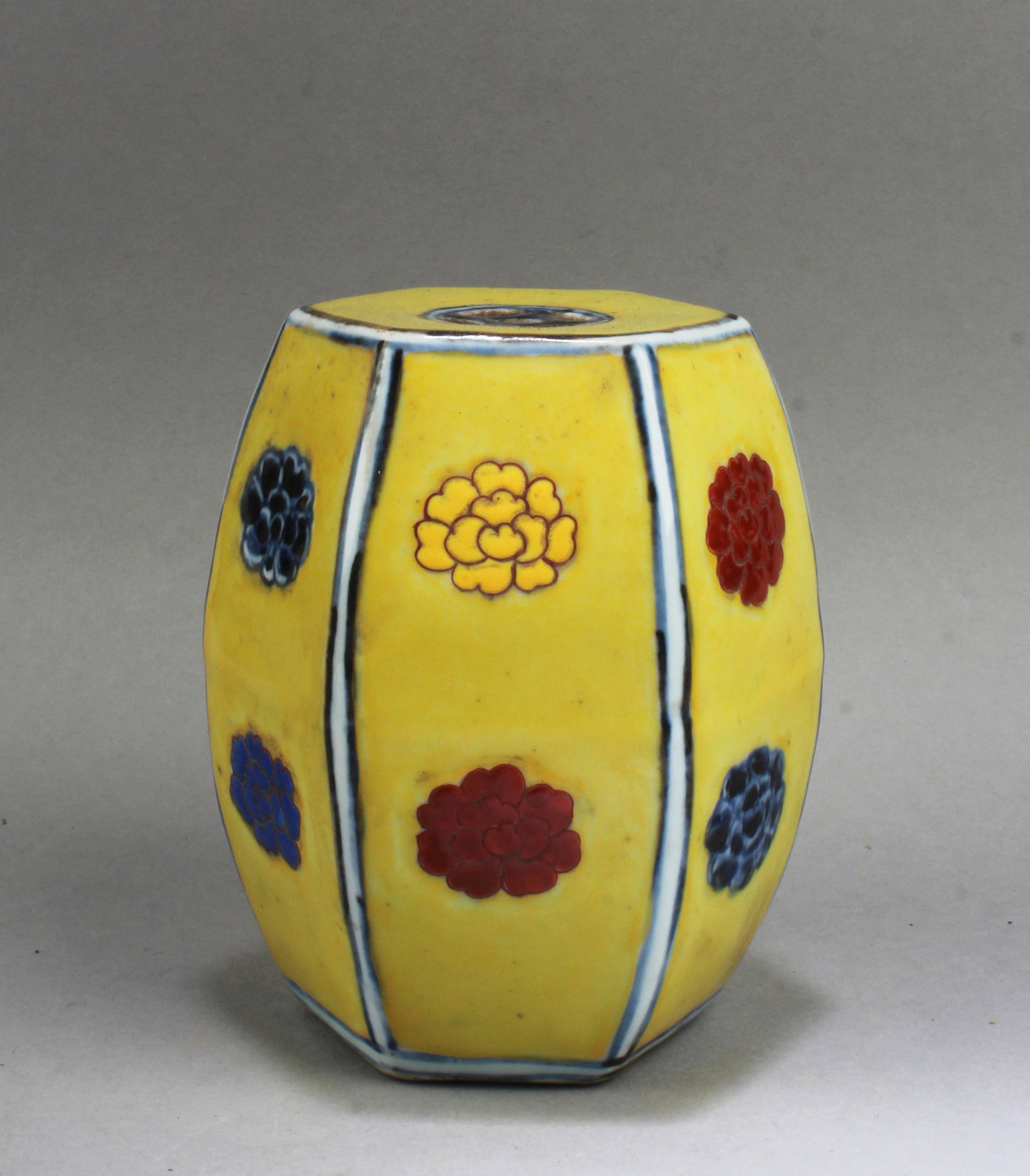 A Miniature Famille Jaune Porcelain Garden Stool: A Miniature Famille Jaune Porcelain Garden Stool. 'XuanDe' Mark. Height: 4.75"