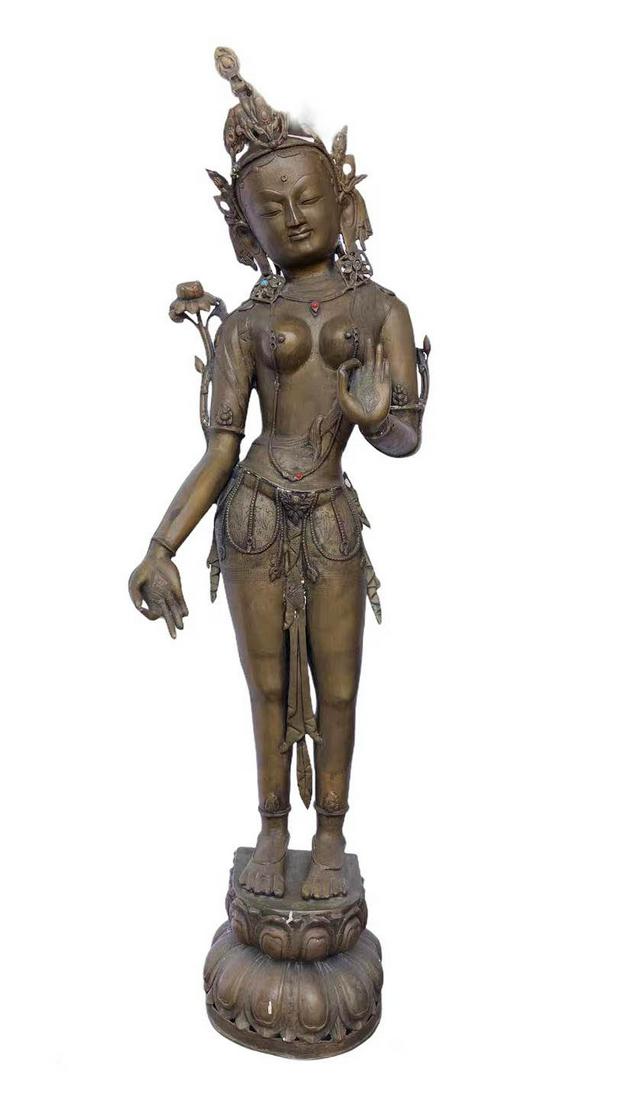A Bronze Standing Bodhisattva Statue (1 of 8)