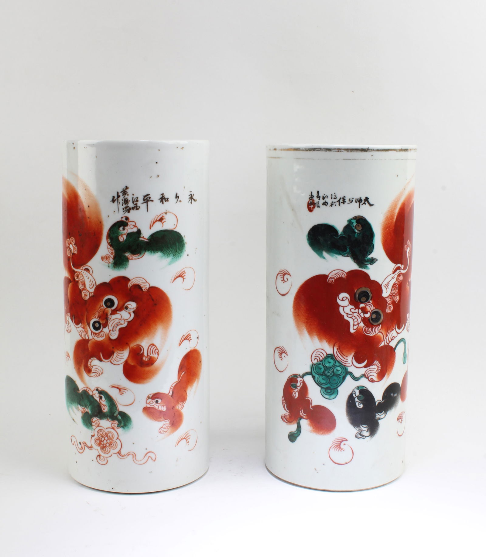 A Group of Two Chinese Porcelain Official Hat Hold (1 of 5)