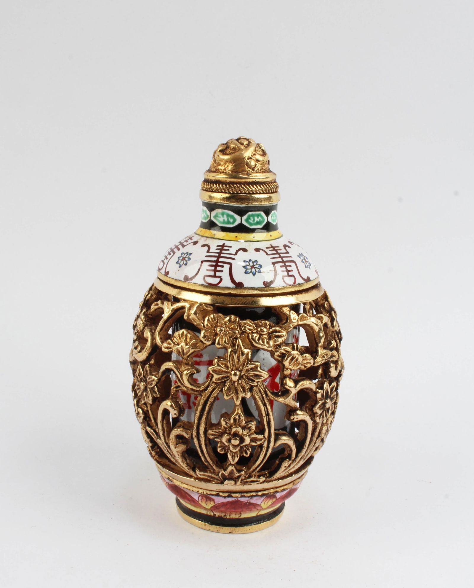 A Gilt Bronze Enamel Snuff Bottle (1 of 4)