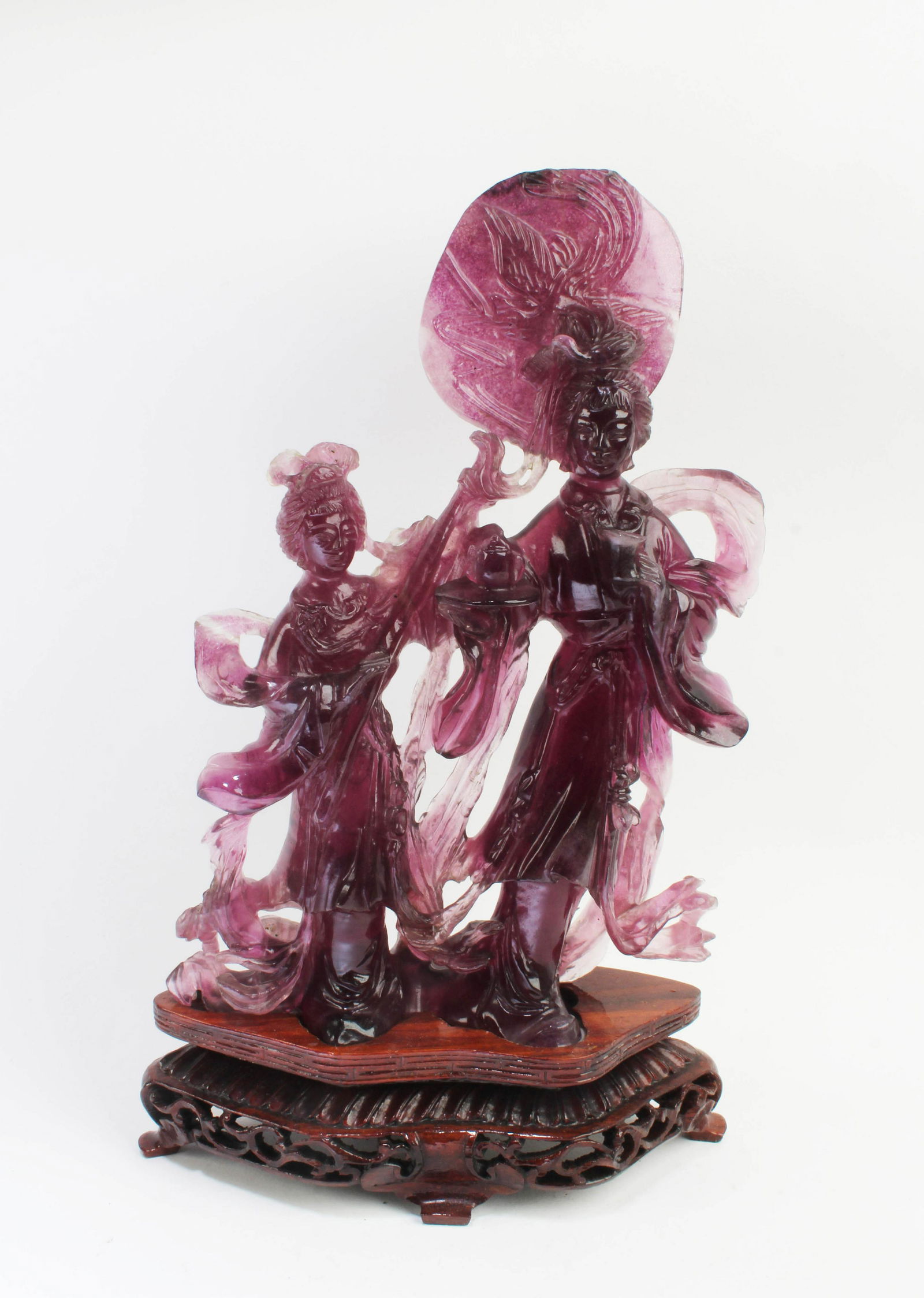 Antique Chinese Purple Crystal Carved Statue (1 of 4)