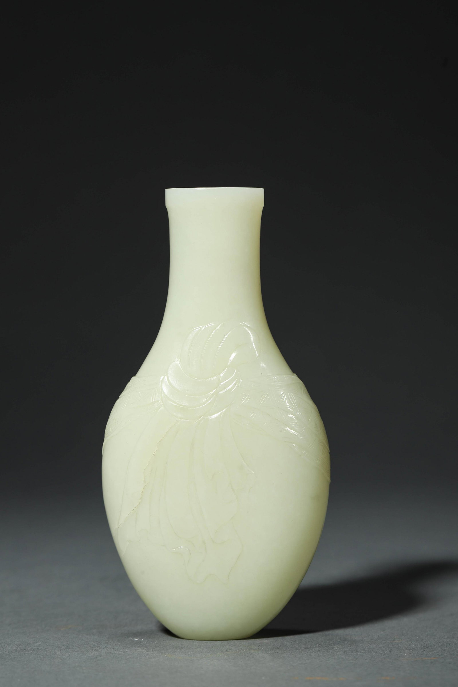 QianLong, A Carved White Jade Vase (1 of 6)