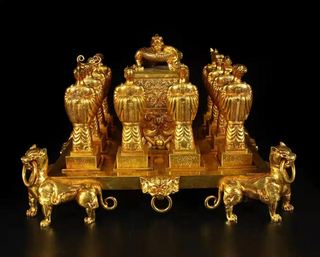 A Group of Thirteen Gilt Bronze Seals (1 of 9)