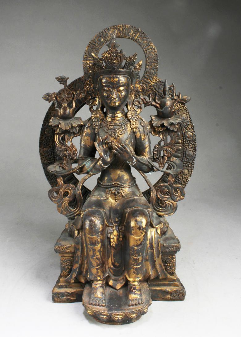Chinese Bronze Bodhisattva Statue (1 of 6)