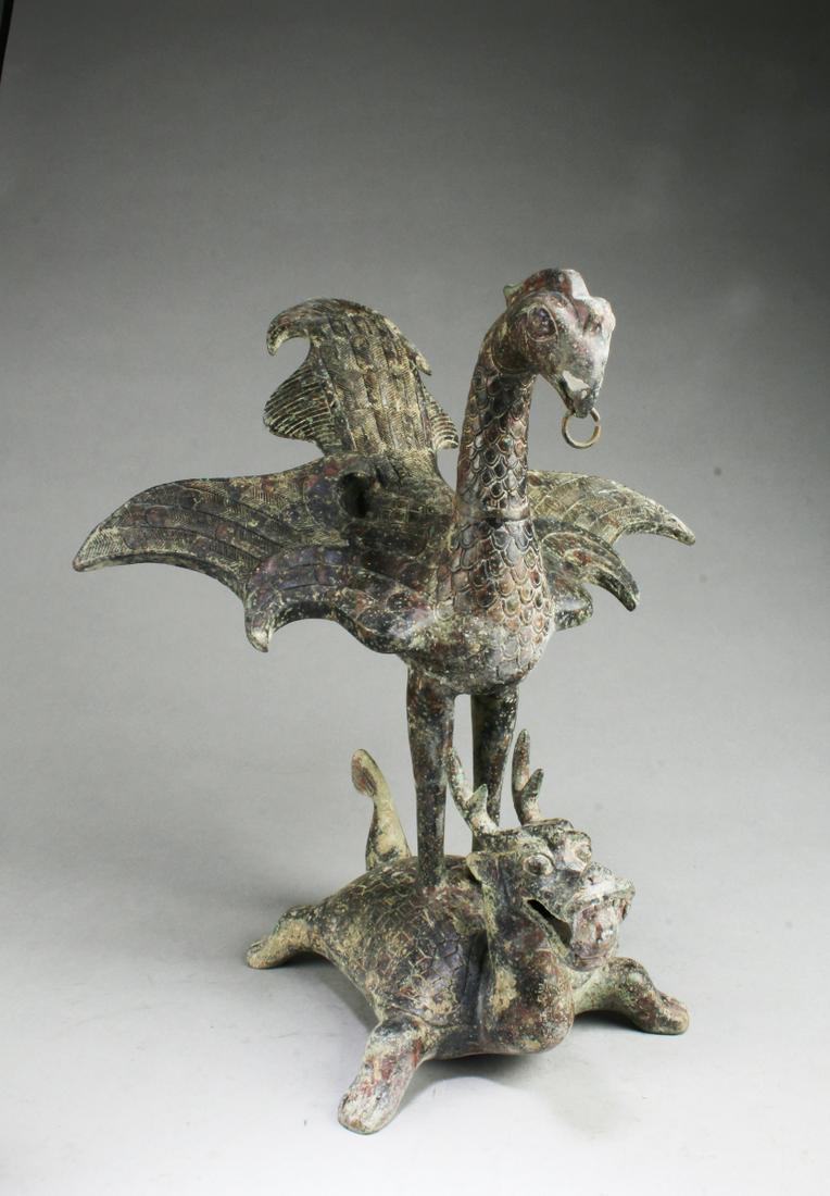 A Bronze Mythical Beast Statue (1 of 3)