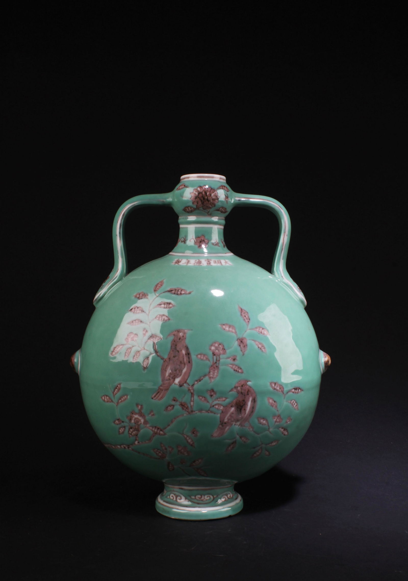 Chinese Famille Verte MoonFlask Vase (1 of 6)
