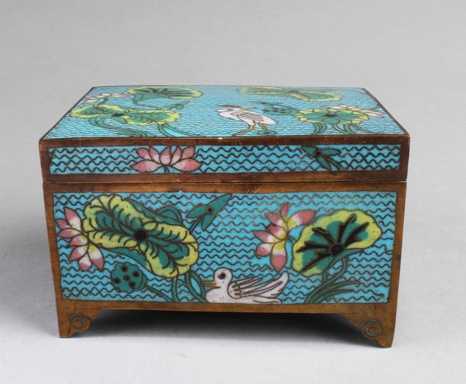Antique Chinese Cloisonne Rectangular Container (1 of 6)