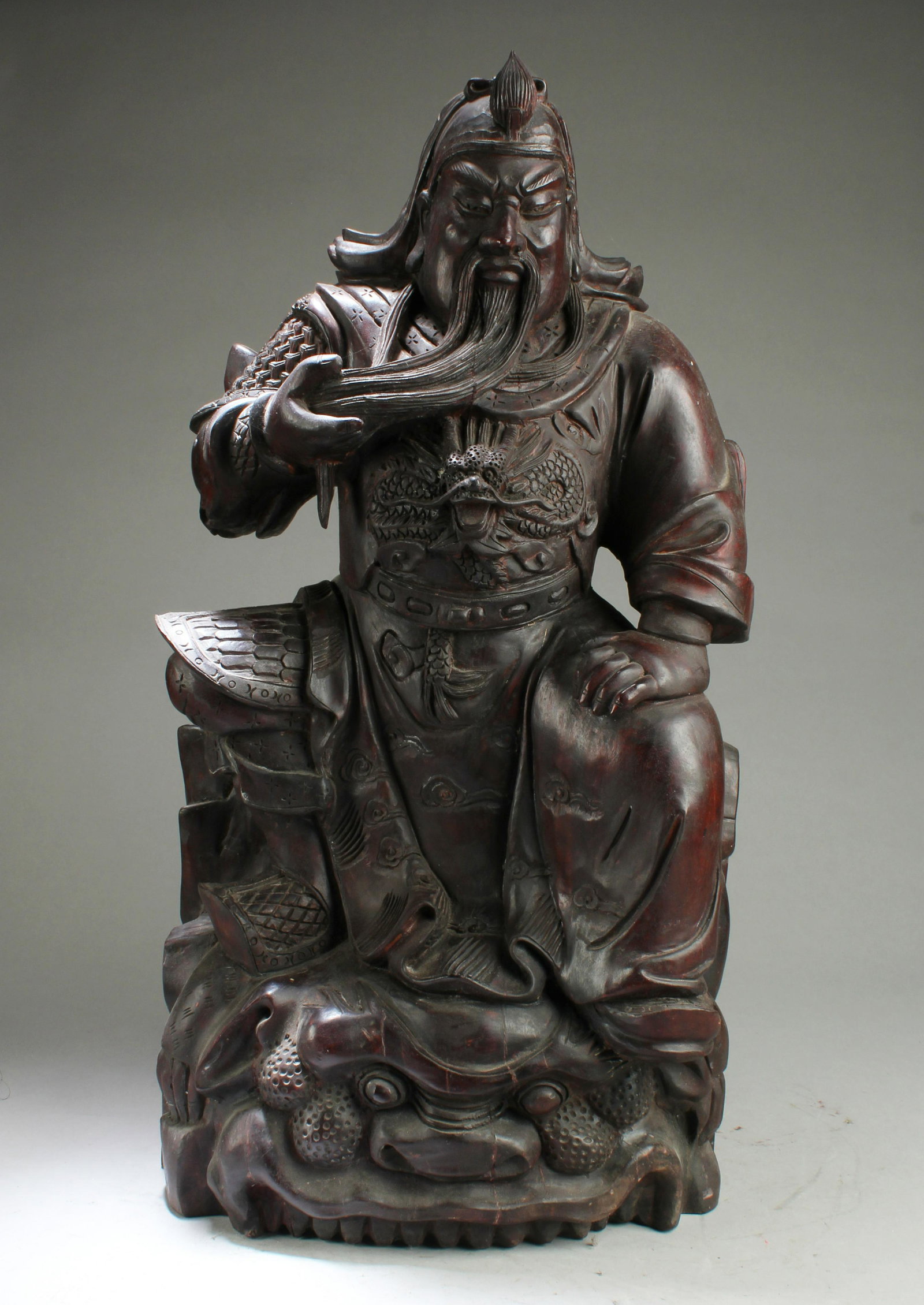 Chinese Guanyu Wooden Carved Statue (1 of 5)