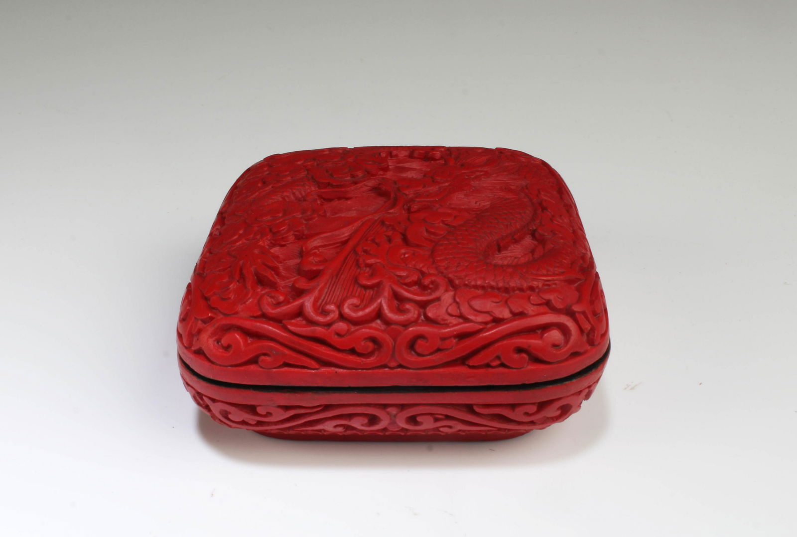 Antique Cinnabar Lacquer Ink Container (1 of 4)
