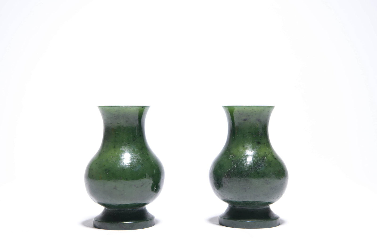 Pair of Jasper Jade Globular Vases: Pair of Jasper Jade Globular Vases. Diam.5.6cm; Height:8.3cm;