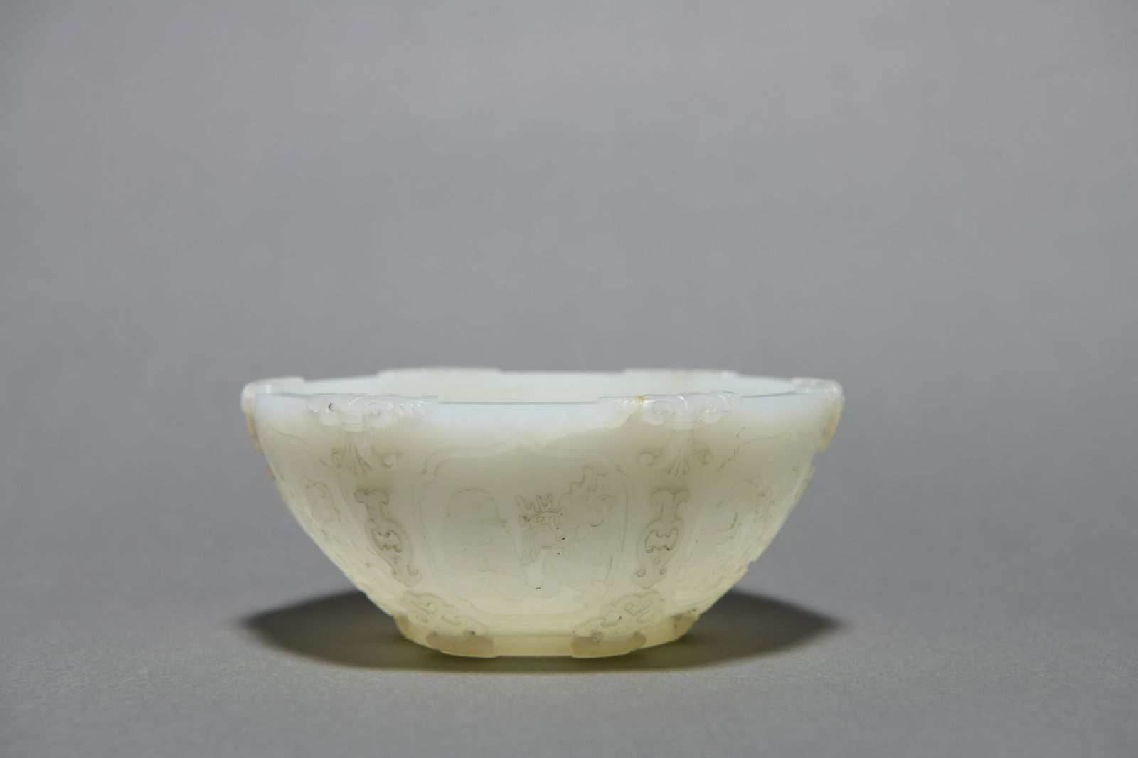 Qing Qianlong: A Carved White Jade Chinese Bowl (1 of 7)