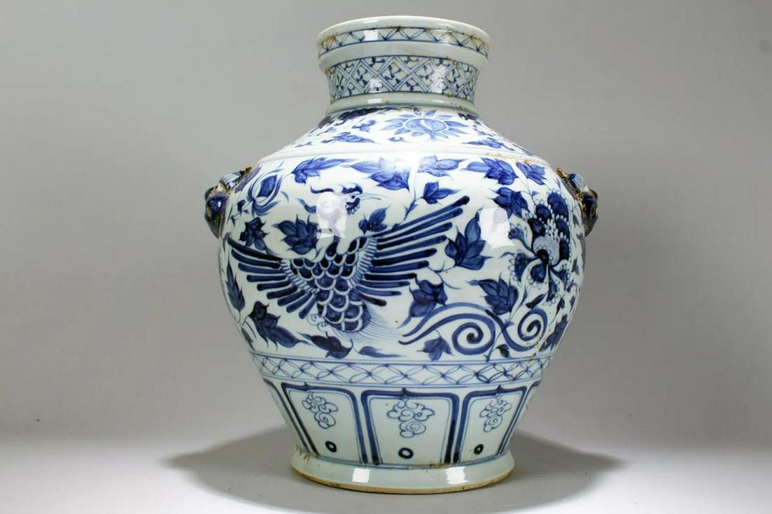 A Chinese Phoenix-fortune Estate Blue and White Massive (1 of 5)