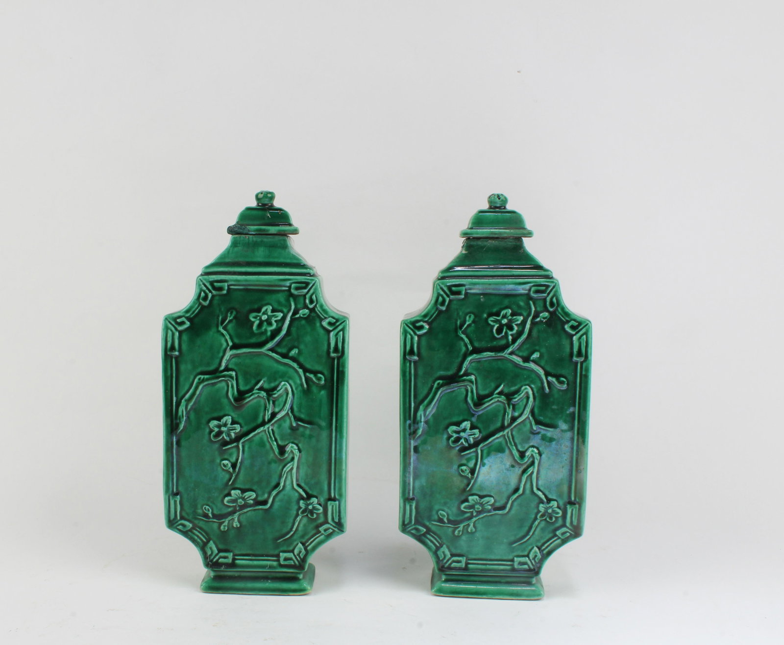 A Pair of Green Color Porcelain Containers (1 of 7)
