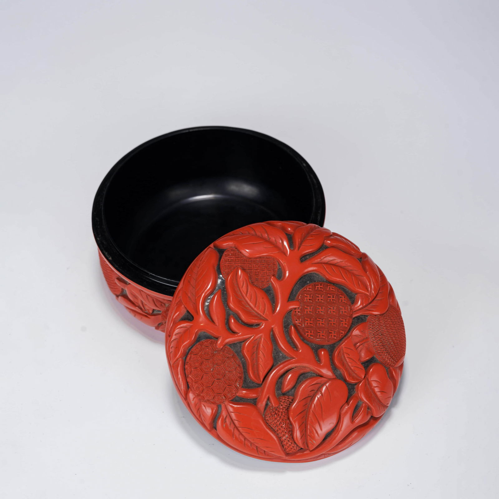 Carved Cinnabar Lacquer Seal Box (1 of 9)