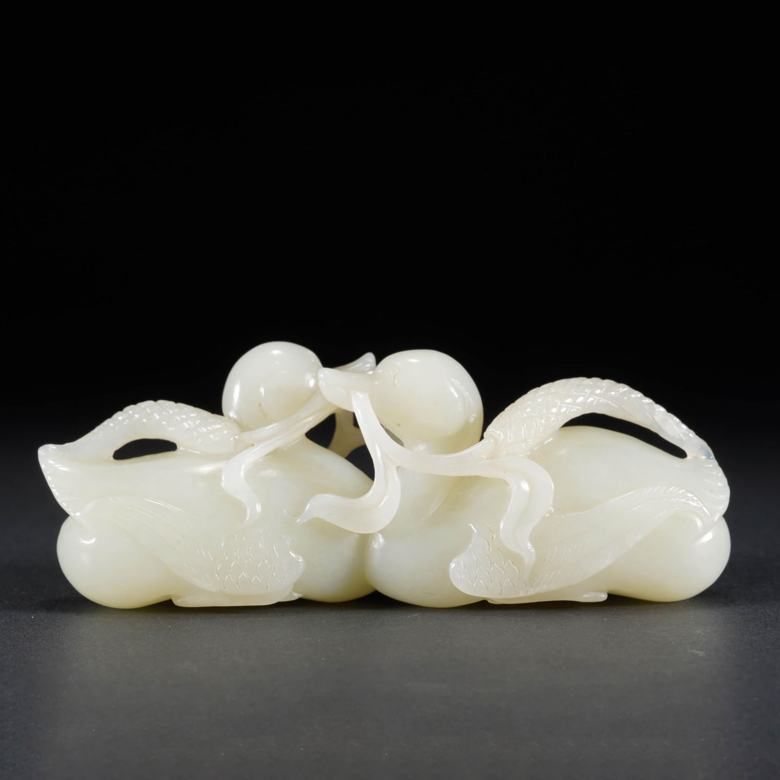 White Jade Mandarin Duck Penholder (1 of 7)