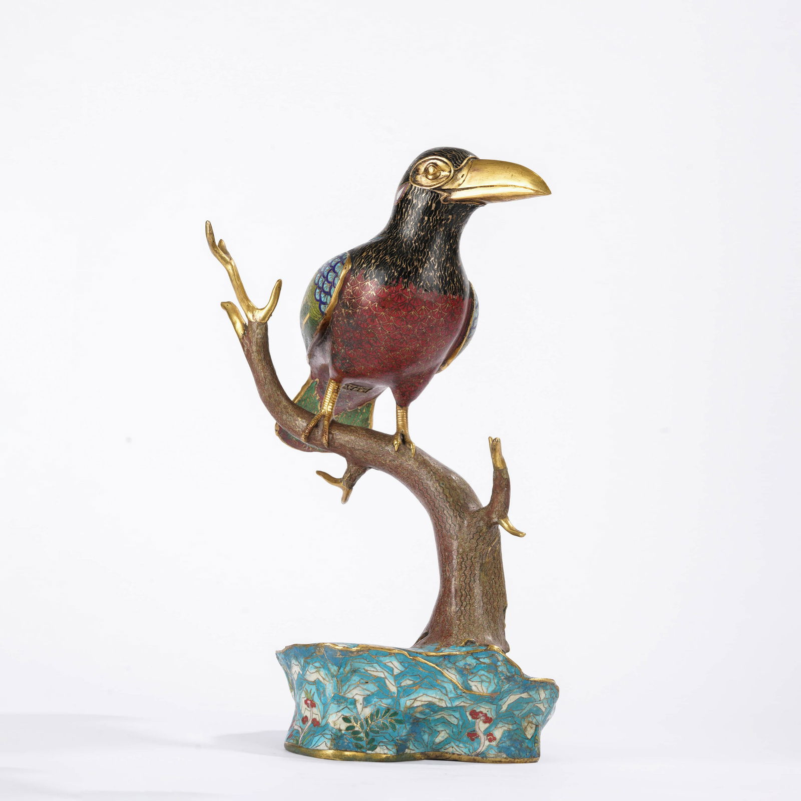 Cloisonne Enamel Flower and Bird Ornament (1 of 11)