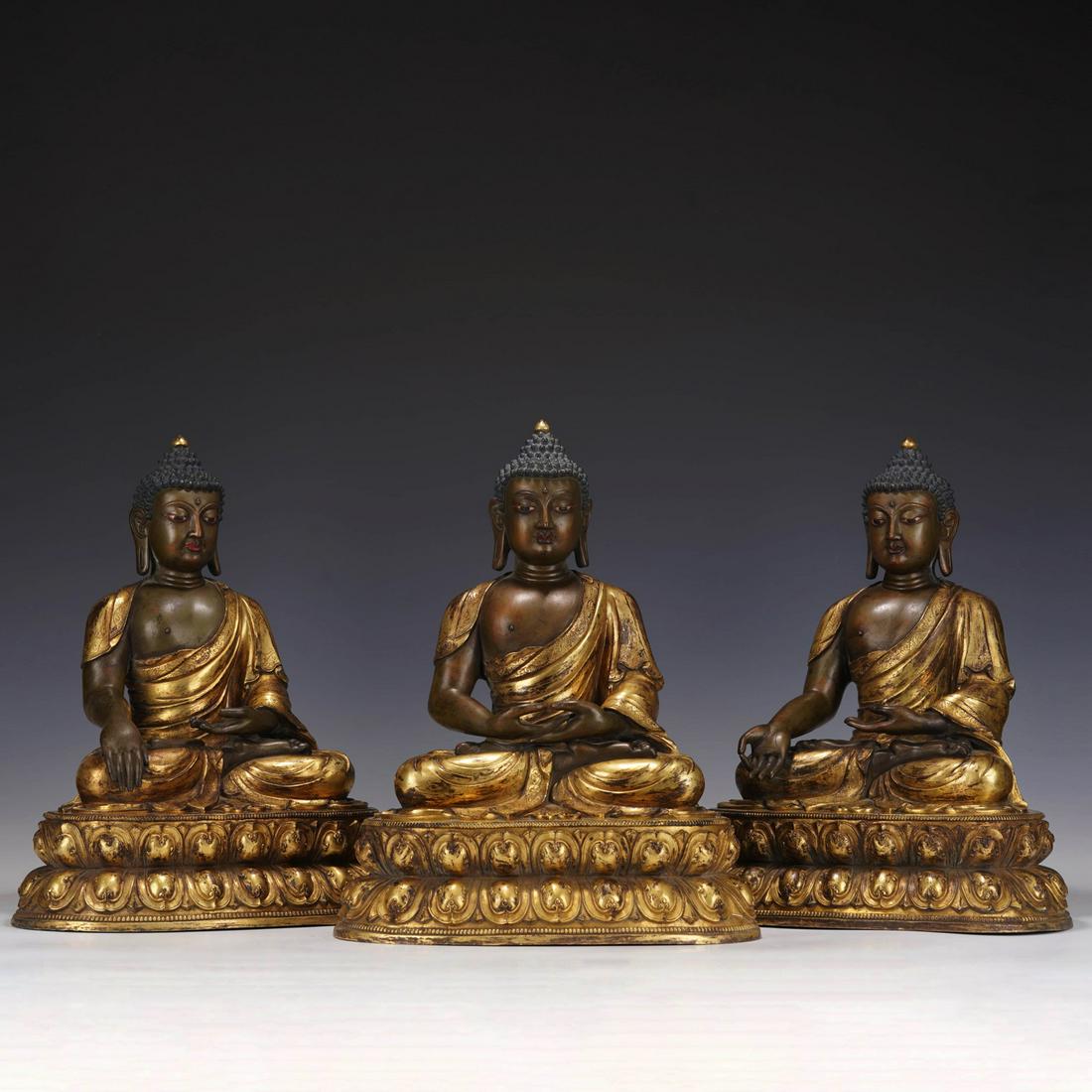 Gilt-bronze Figures of Three Buddha (1 of 11)