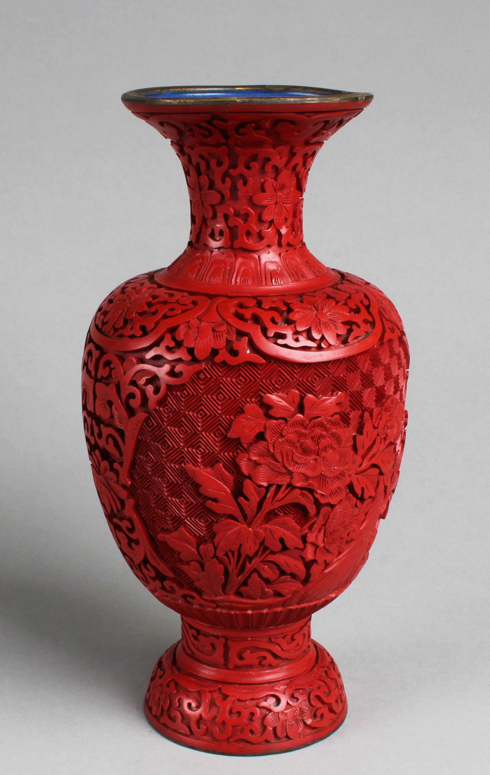 Chinese Cinnabar Lacquer Vase (1 of 4)