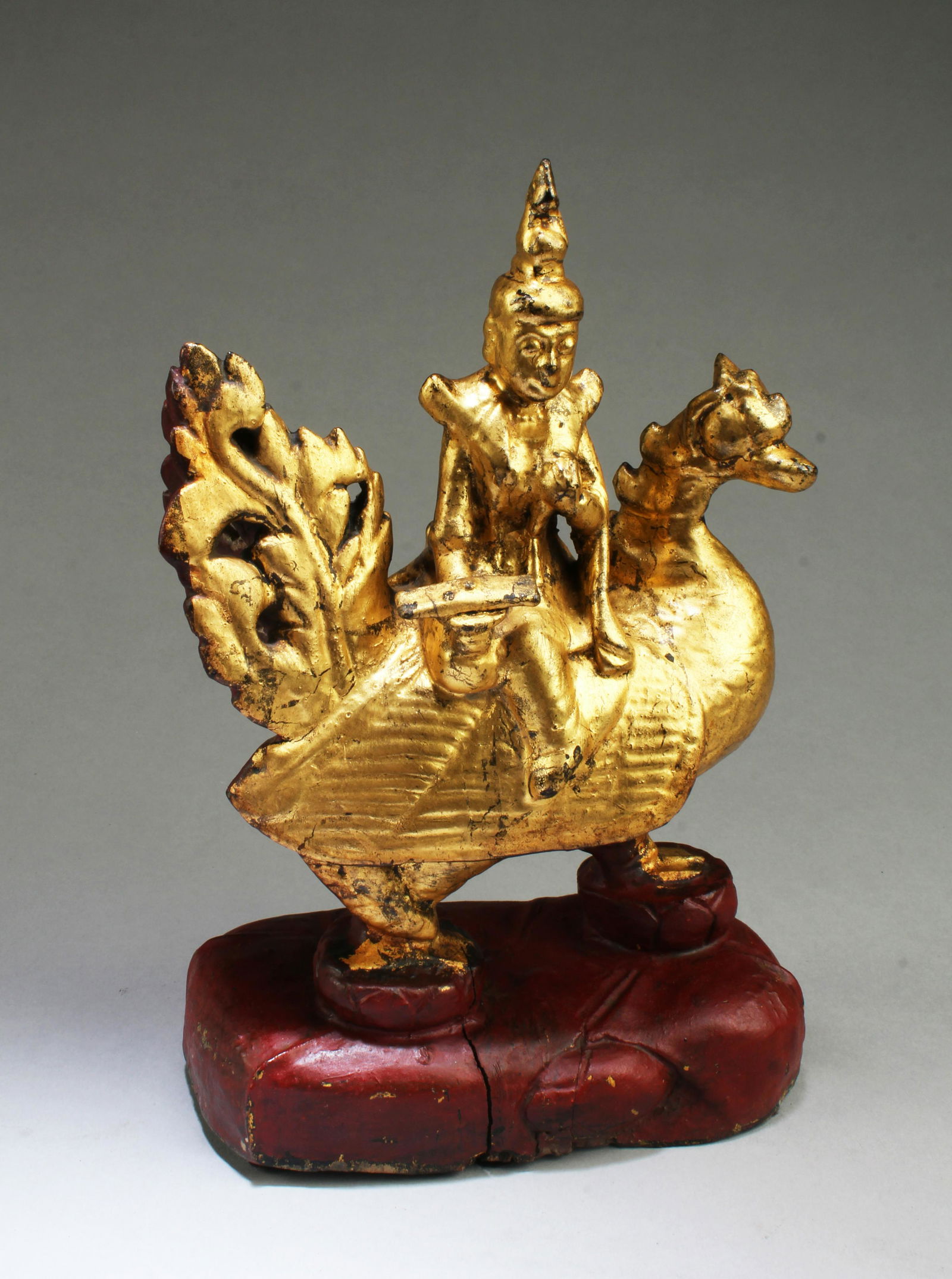 A Gilt Wooden Buddha Figurine (1 of 4)