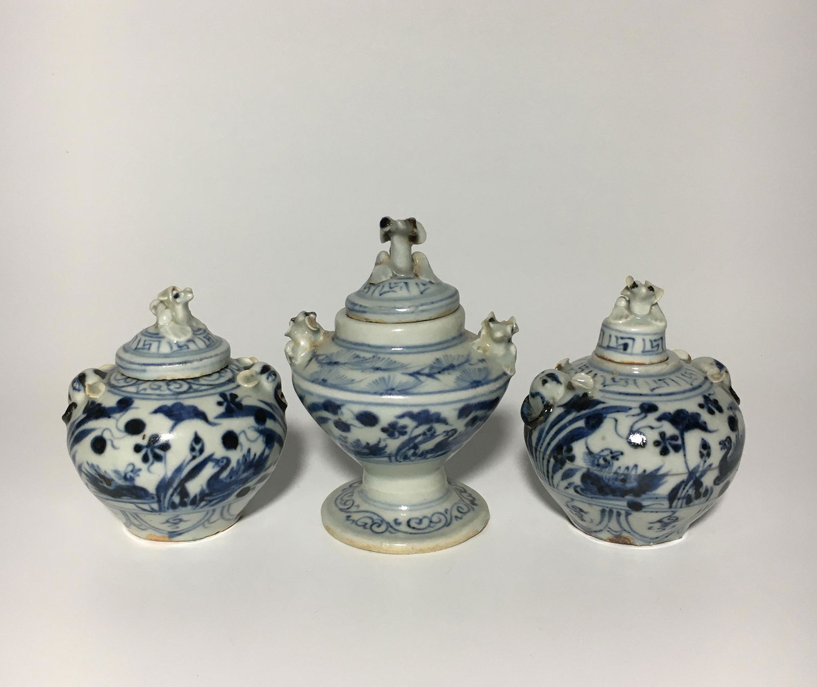 A Group of Three Blue & White Porcelain Jars (1 of 7)